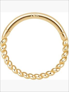 14k Solid Gold Septum Nose Rings 8mm 10mm Hoop Earrings Helix Daith Tragus